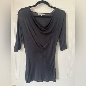 Cassis Collection Silk cowlneck gray blouse